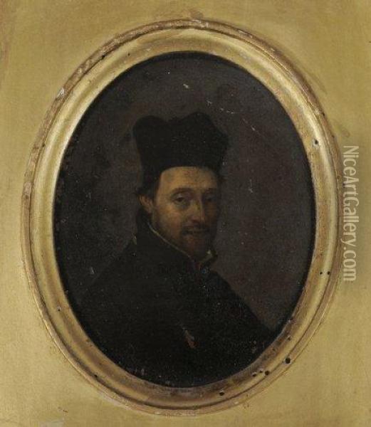 Portrait De L'abbe Claude De Ligendes. Oil Painting - Claude Mellan