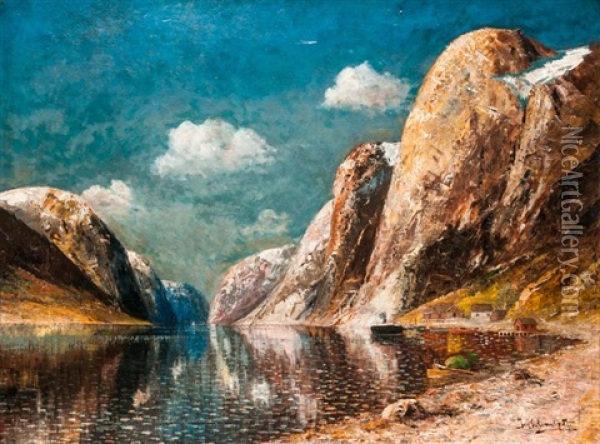 Fjord Latkepe Oil Painting - Johann Holmstedt