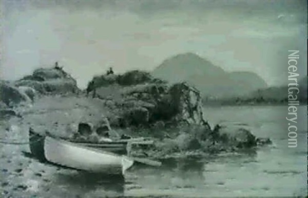 Boating Party Gone Ashore Oil Painting - Prosper Louis Senat