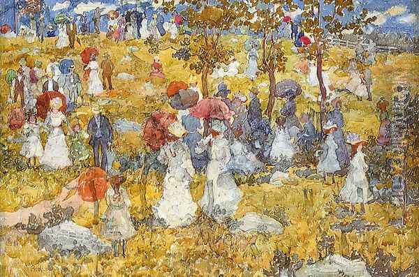 At The Park Oil Painting - Maurice Brazil Prendergast