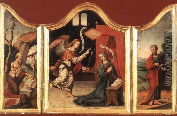 Triptych Oil Painting - Spanish Unknown Masters
