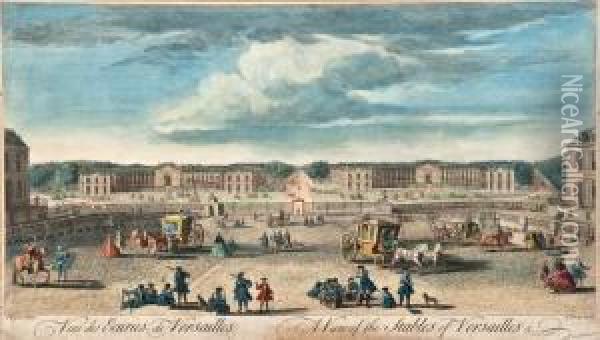A Viewof The Stables Of Versaille Oil Painting - Jacques Rigaud