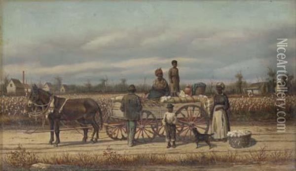 Noon Day Pause In The Cotton Field Oil Painting - William Aiken Walker