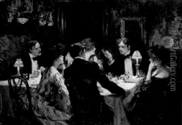 The Conspiracy Dinner Oil Painting - Arthur Ignatius Keller
