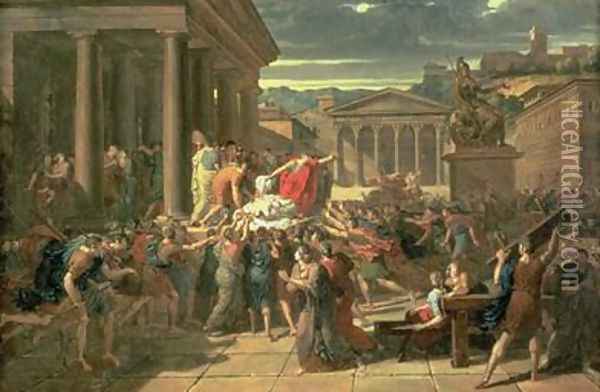 The Death of Caesar Oil Painting - Guillaume Guillon Lethiere