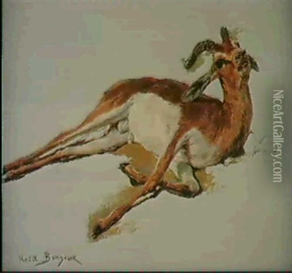 A Wounded Chamois Oil Painting - Rosa Bonheur