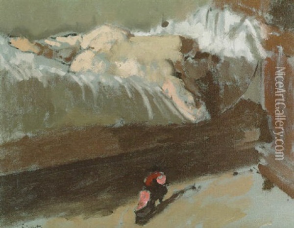 The Rose Shoe Oil Painting - Walter Sickert