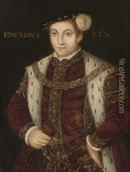Portrait Of King Edward Vi Oil Painting - William Scrots