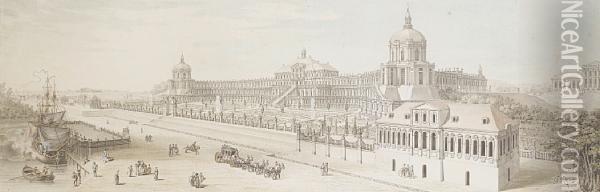 View Of The Oranienbaum Palace Oil Painting - Louis-Nicolas de Lespinasse