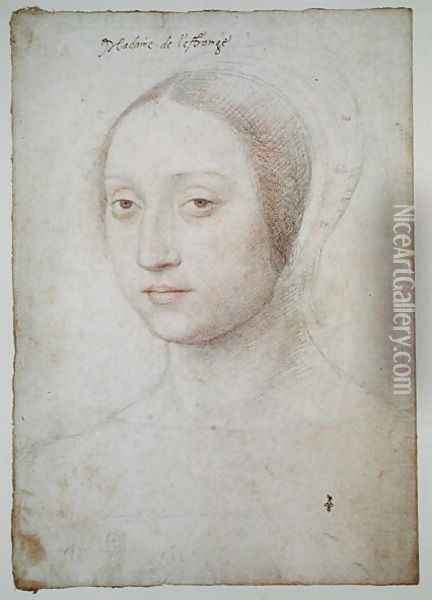 Portrait of Marie de Langeac (1508-88) 1533-35 Oil Painting - (studio of) Clouet