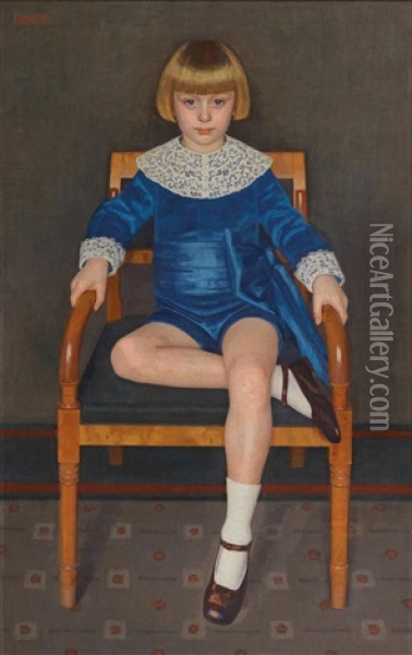 Portrait Of A Boy Oil Painting - Einar Hein