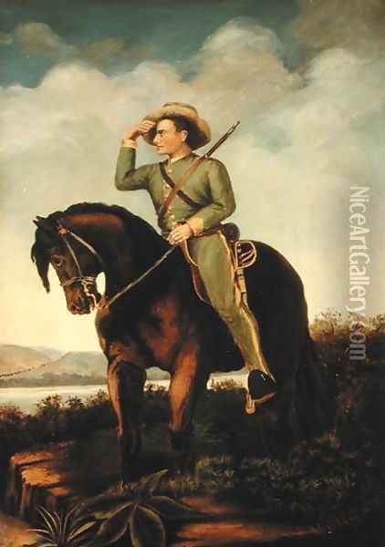 A Confederate Scout of General Turner Ashby at the Valley near Luray and New Hacket Oil Painting - J. A. Collins
