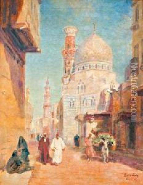 Kairoi Utca Oil Painting - Karoly Cserna