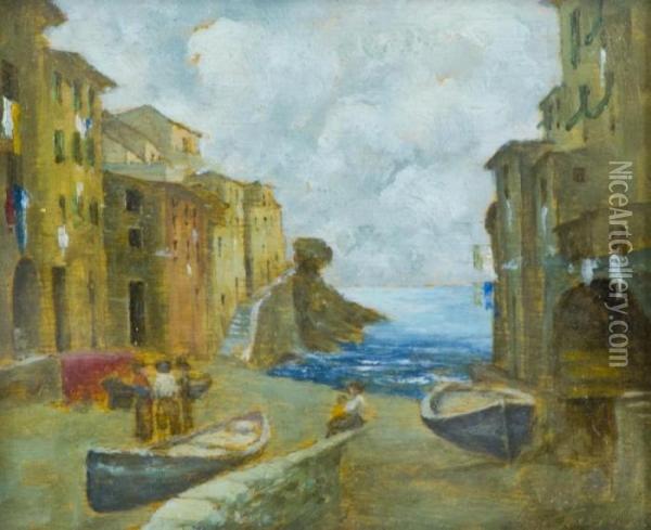 Rio Maggiore Oil Painting - Gino Tommasi