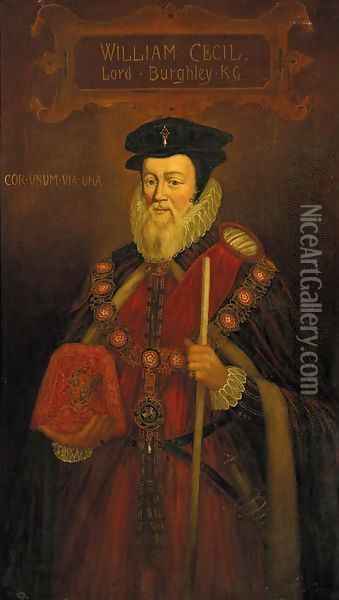 Portrait of William Cecil (1520-1598), 1st Baron Burghley 2 Oil Painting - Marcus The Younger Gheeraerts