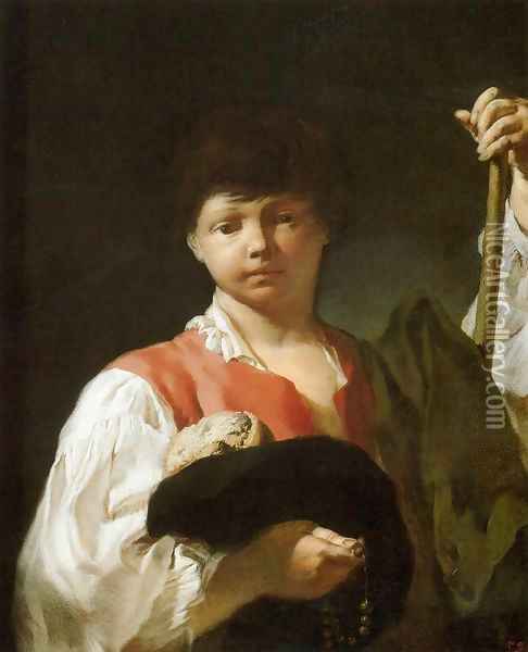 Beggar Boy Oil Painting - Giovanni Battista Piazzetta