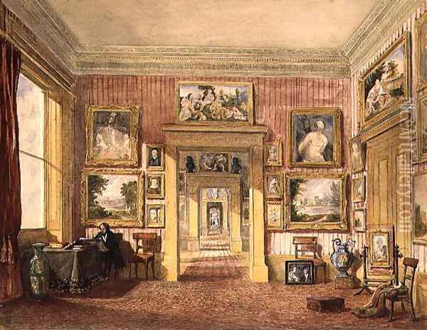 The Dining Room at Thirlestaine House, Cheltenham c.1843 Oil Painting - Harriet Rushout Bowles