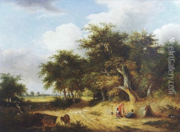 Gypsy Encampment Oil Painting - Samuel David Colkett