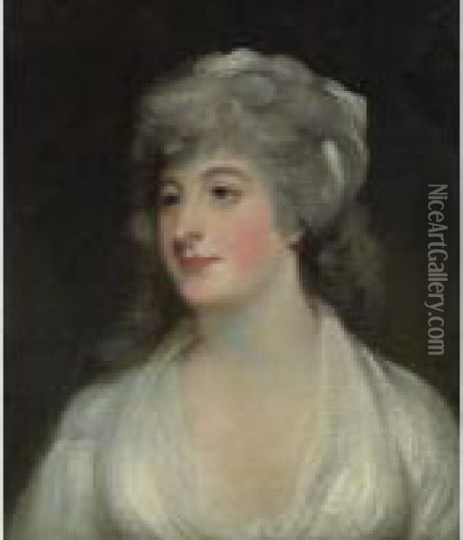 Portrait Of A Woman, Said To Be Lady Almeria Carpenter Oil Painting - John Hoppner