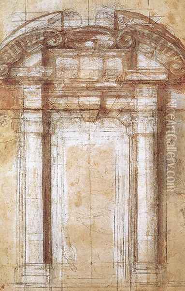 Study for the Porta Pia Oil Painting - Michelangelo Buonarroti