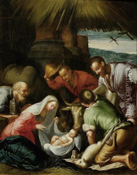 Anbetung Oil Painting - Jacopo dal Ponte Bassano