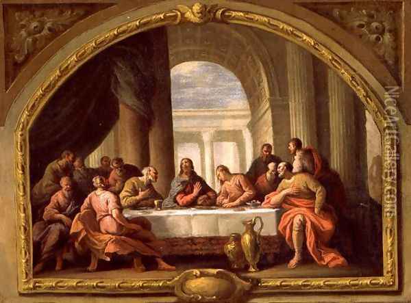 Sketch for The Last Supper, St. Marys, Weymouth, formerly attributed to Antonio Verrio c.1639-1707 c.1719-20 Oil Painting - Sir James Thornhill
