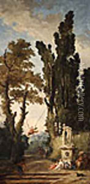 The Swing Oil Painting - Hubert Robert