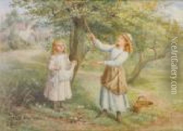 Picking Apples Oil Painting - Samuel McCloy