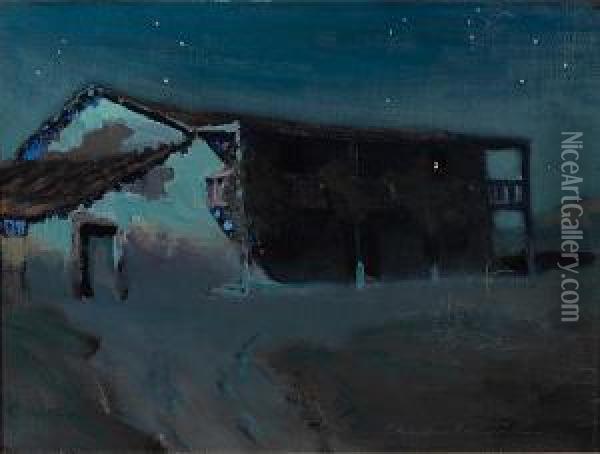 Adobe By Moonlight Oil Painting - Charles Rollo Peters