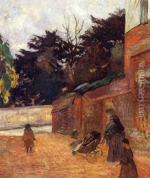 The Artist's Children, Impasse Malherne Oil Painting - Paul Gauguin