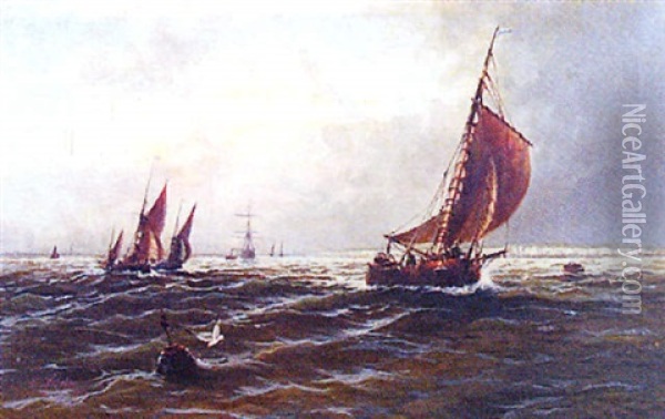 Fishing Boats Oil Painting - Edward Henry Eugene Fletcher