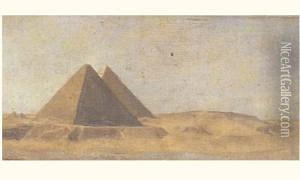 Egypte. Vue Des Pyramides De Gizeh Oil Painting - Jean-Jules-Antoine Lecomte du Nouy