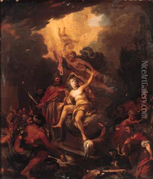 The Sacrifice Of Iphigenia Oil Painting - Nicolaes Berchem