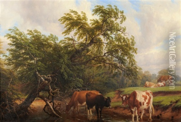 Near Milverton Oil Painting - Thomas Baker