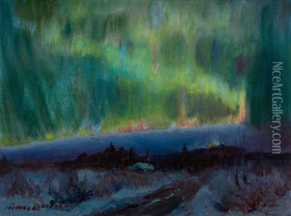 Northern Lights Oil Painting - Sydney Mortimer Laurence