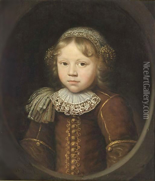 A Portrait Of A Young Boy, Aged 3 Oil Painting - Wallerant Vaillant