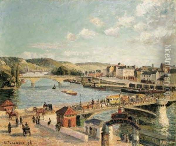 Apres-midi, Soleil, Rouen Oil Painting - Camille Pissarro