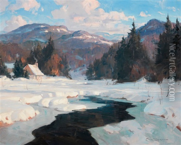 Afternoon Sun On The Mullet River, Pq Oil Painting - Eric Riordon
