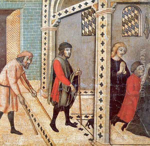 Scenes from the Legend of Saint Peter the Martyr- The Blind and Lame Pray at the Saint's Tomb 1440 Oil Painting - Sano Di Pietro