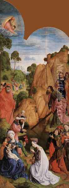 Calvary Triptych (left wing) 1465-68 Oil Painting - Hugo Van Der Goes