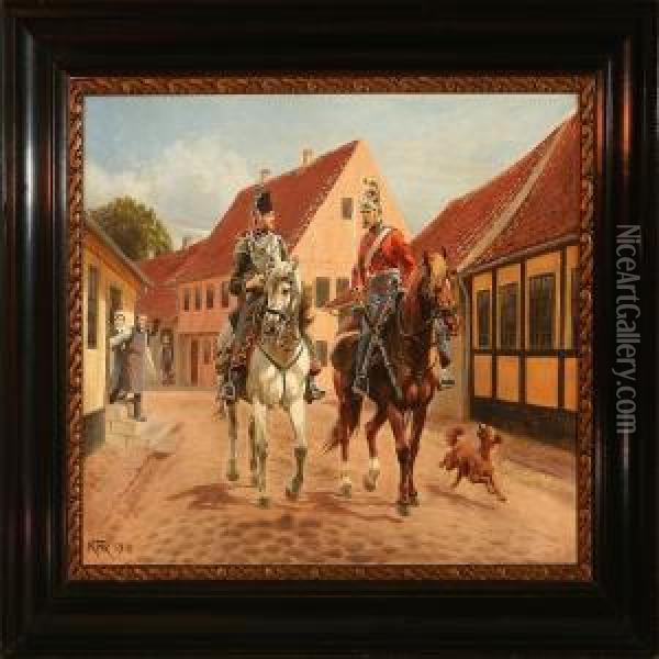 The Danish General Olaf Rye Oil Painting - Karl Frederik Hansen-Reistrup