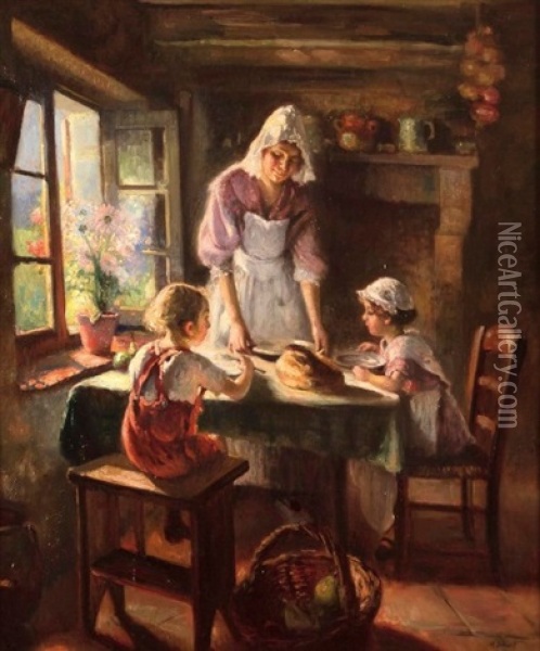 Le Dejeuner Oil Painting - Max Silbert