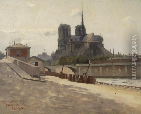 Notre Dame, Paris Oil Painting - John Severinus Conway
