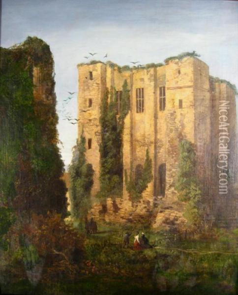 Castle Ruins Oil Painting - Alexandre Defaux