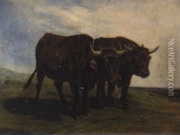 An Ox Team Oil Painting - William Huggins