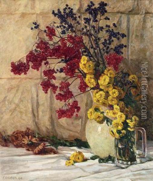 Blumen-stilleben Oil Painting - Franz Gruber-Gleichenberg