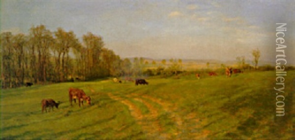 April Sunshine Oil Painting - Henry William Banks Davis