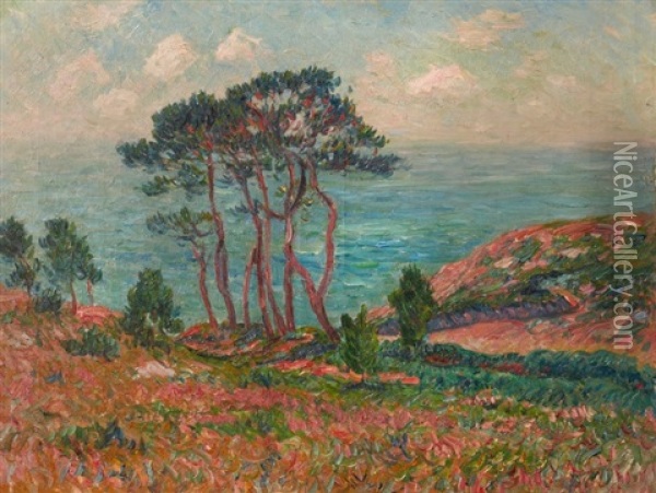 Paysage Aux Pins, La Baie De Douarnenez Oil Painting - Henry Moret