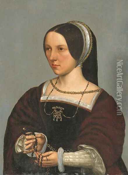 Portrait of Elisabeth Donche Oil Painting - Ambrosius Benson