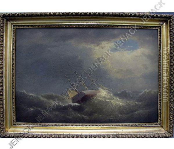 Ship Tossed At Sea Oil Painting - Otto Sommer